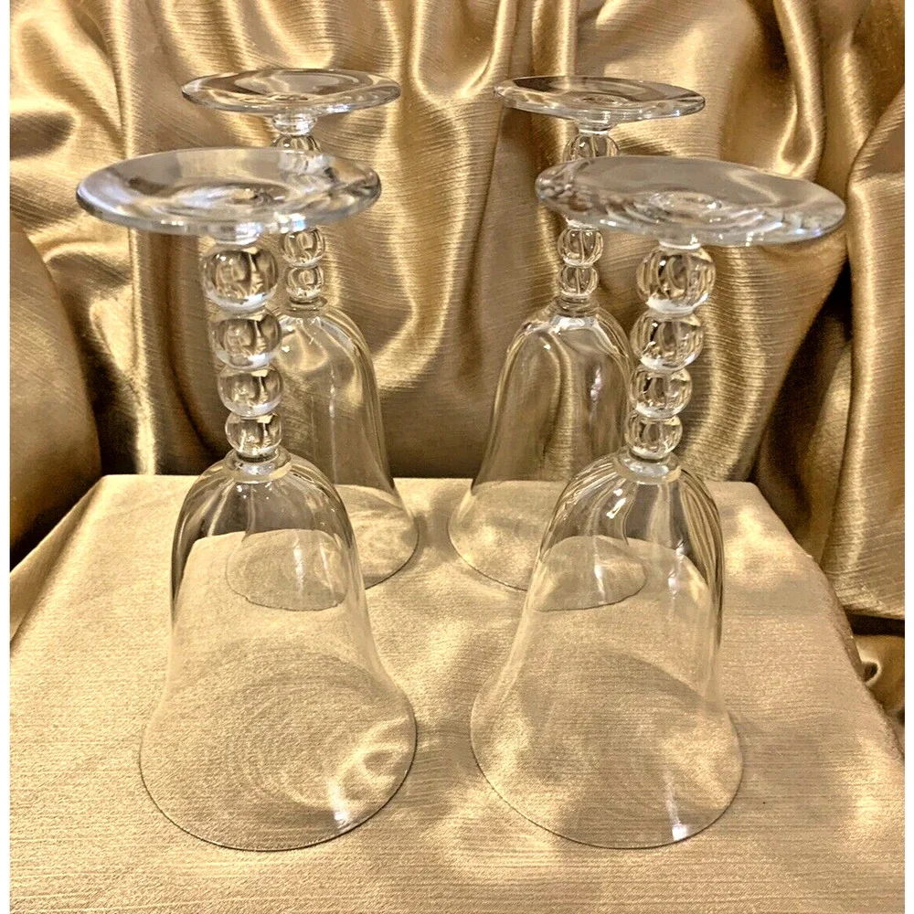 Imperial Crystal Candlewick #3400 7.5” Goblet Ball Stem Glasses 9 oz 4pc 1958 - Picture 6 of 8